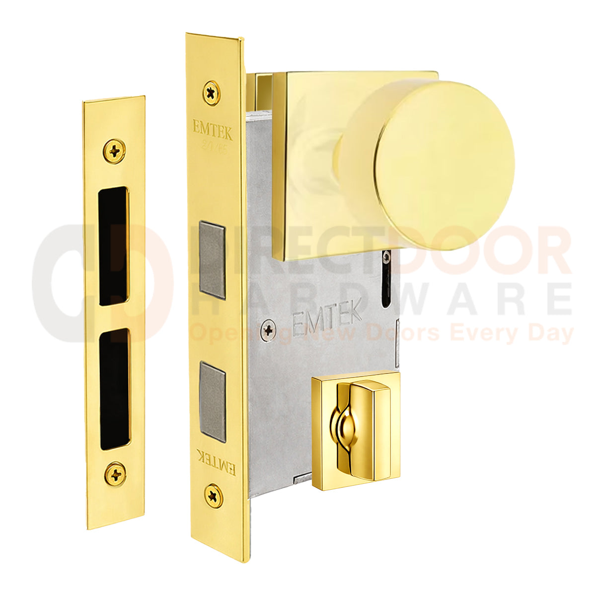 Emtek Round Interior Mortise Knob with Square Rosette