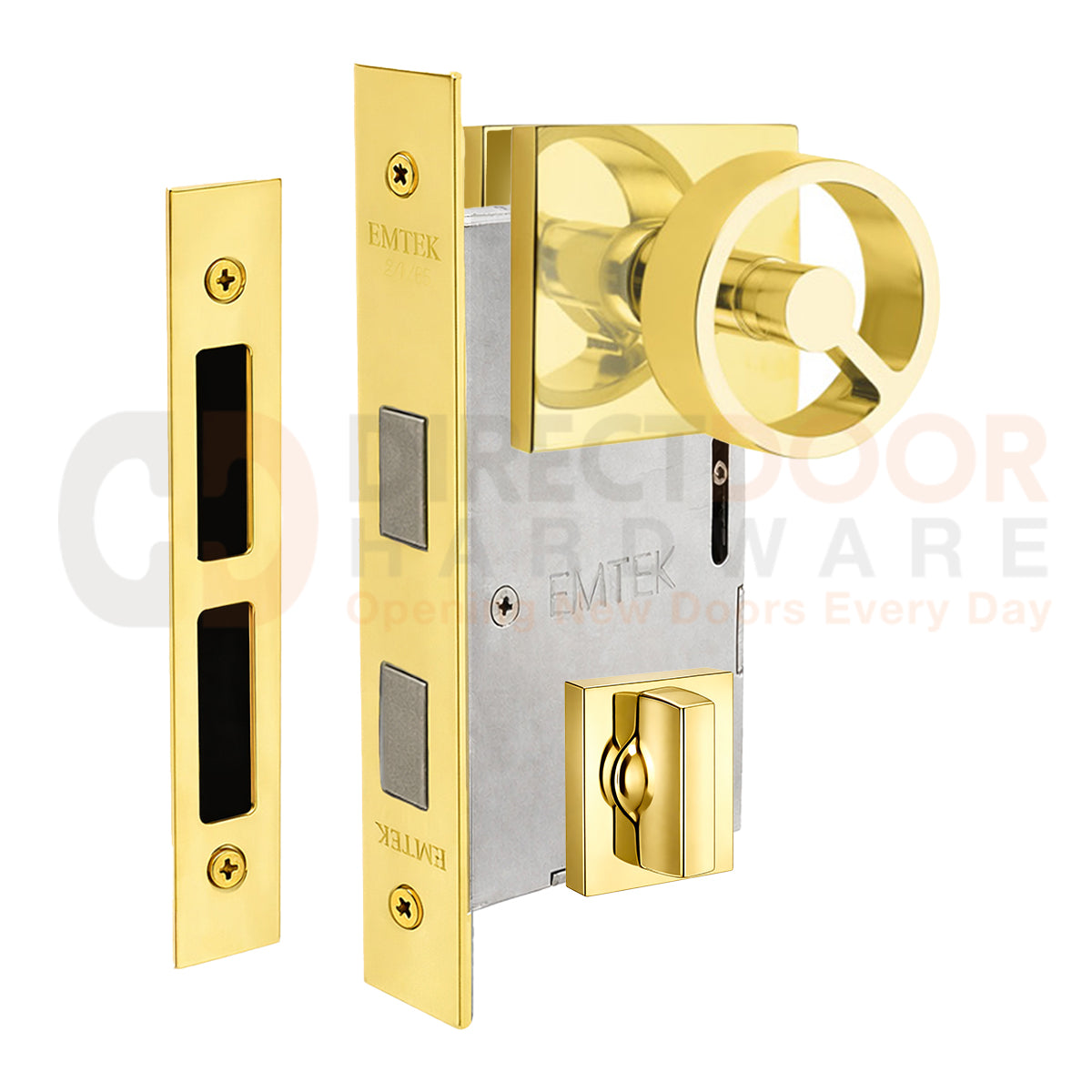 Emtek Spoke Interior Mortise Knob with Square Rosette