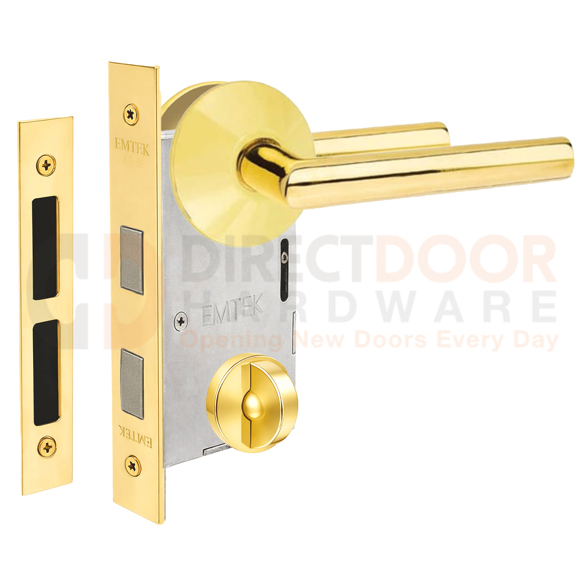 Emtek Stuttgart Interior Mortise Lever with Modern Rosette