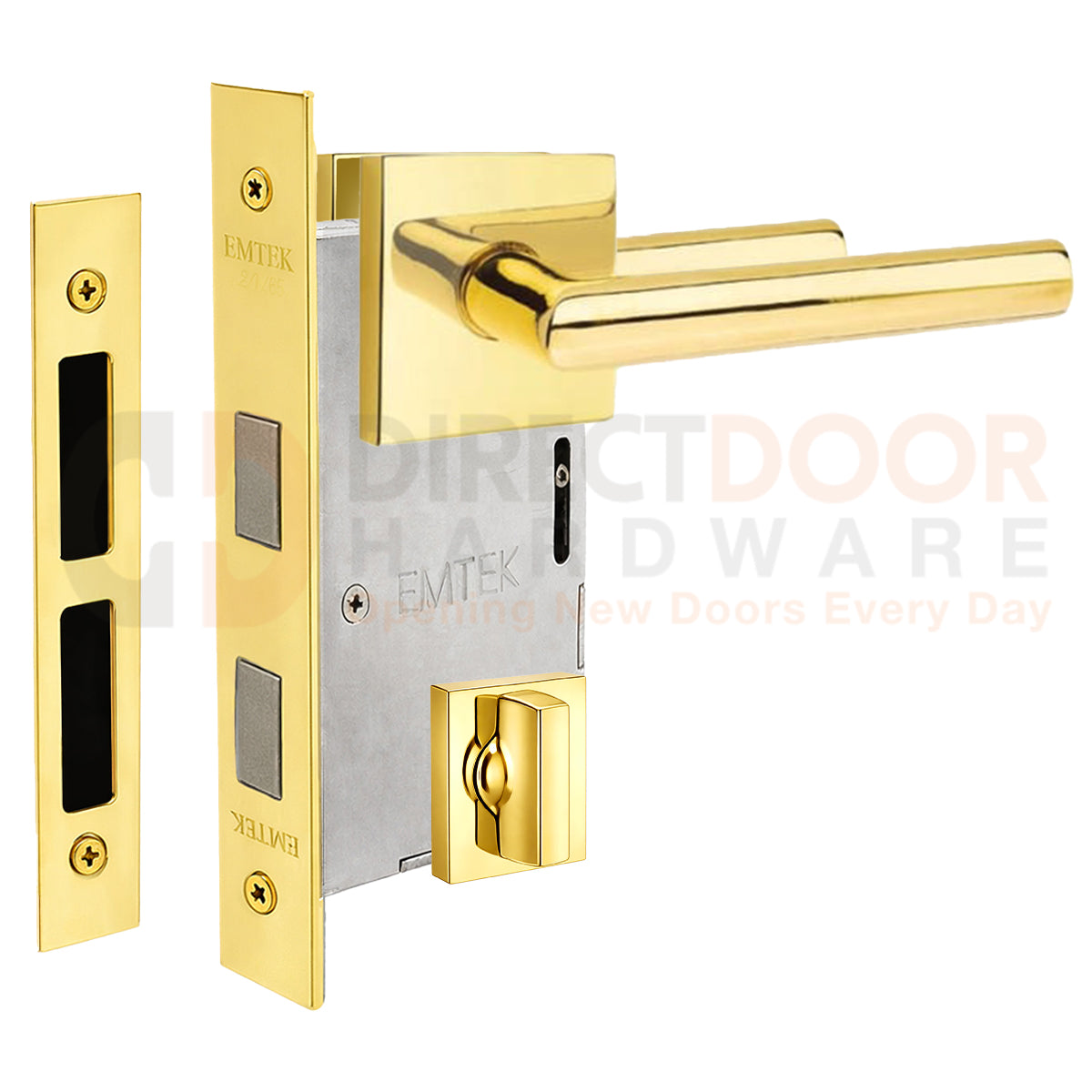 Emtek Stuttgart Interior Mortise Lever with Square Rosette