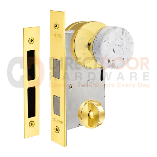 Emtek Light Terrazzo Interior Mortise Knob with Disk Rosette