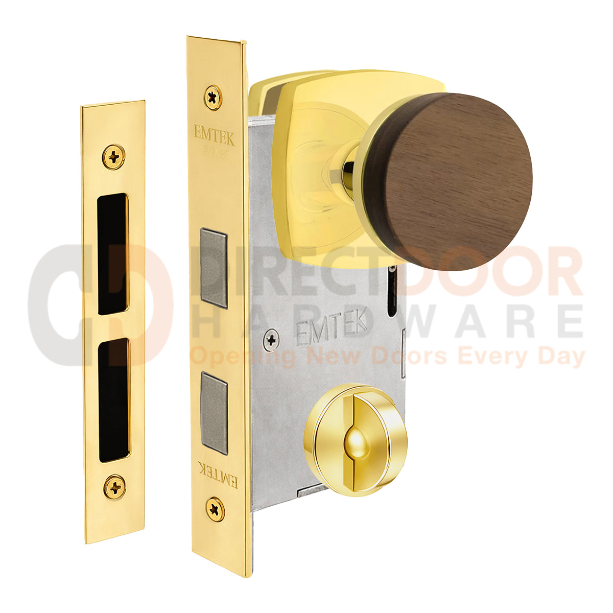 Emtek Walnut Interior Mortise Knob with Urban Rosette