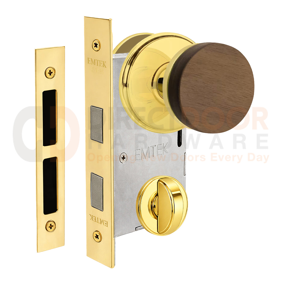 Emtek Walnut Interior Mortise Knob with Watford Rosette