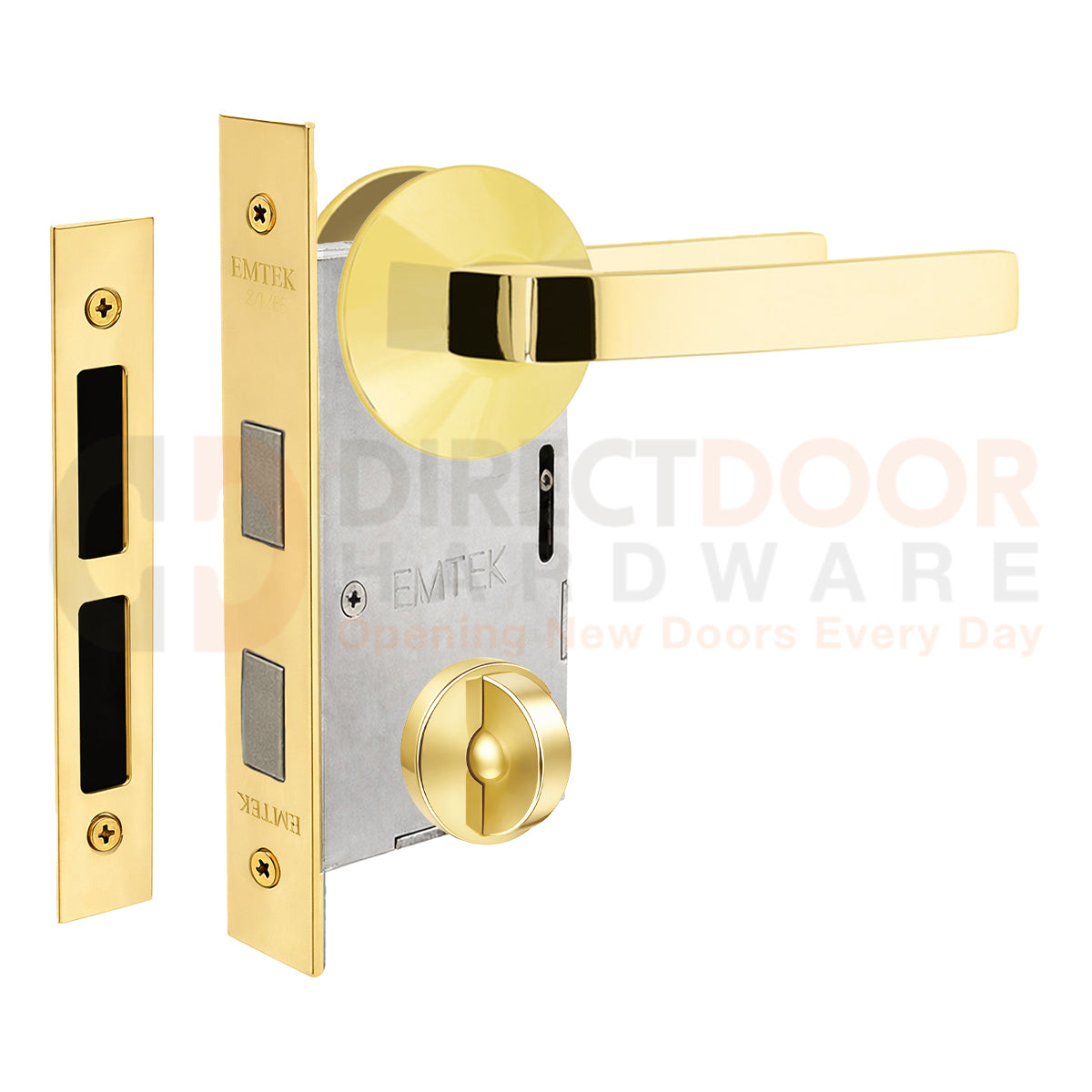 Emtek Breslin Interior Mortise Lever with Modern Rosette