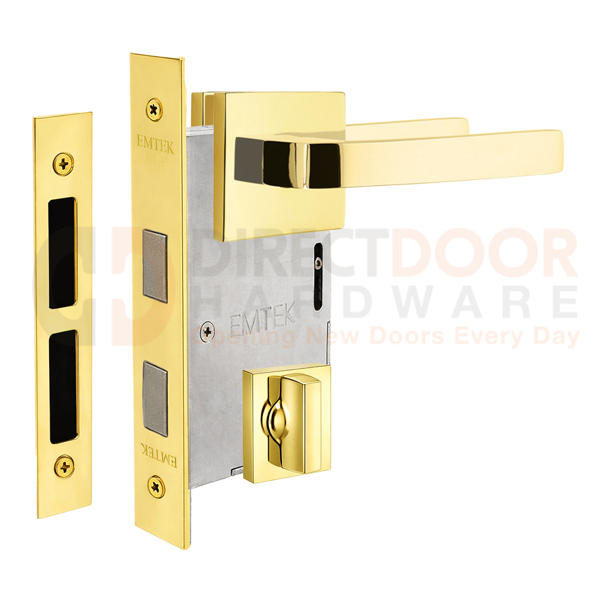 Emtek Breslin Interior Mortise Lever with Square Rosette
