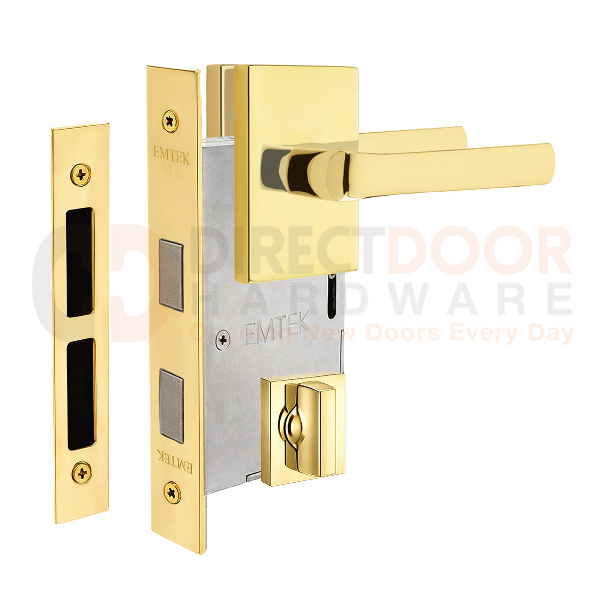 Emtek Spencer Interior Mortise Lever with Modern Rectangular Rosette