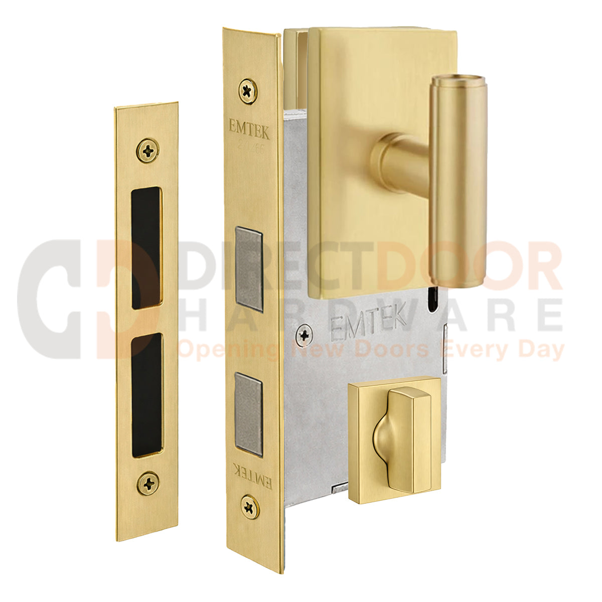 Emtek Ace Interior Mortise Knob with Modern Rectangular Rosette