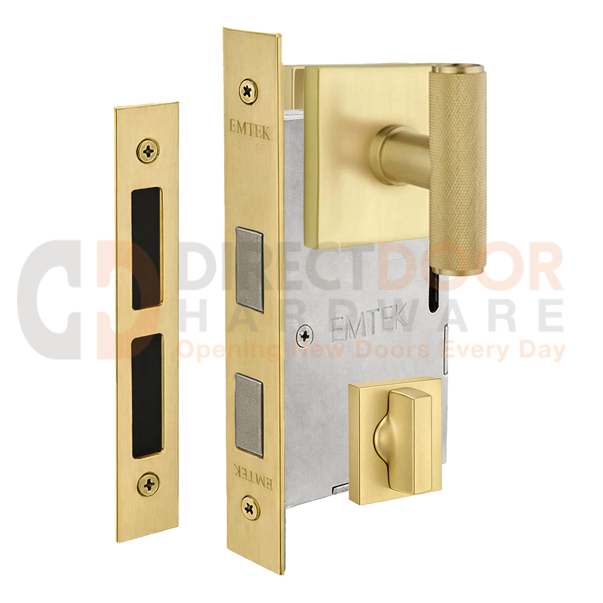 Emtek Ace Knurled Interior Mortise Knob with Square Rosette