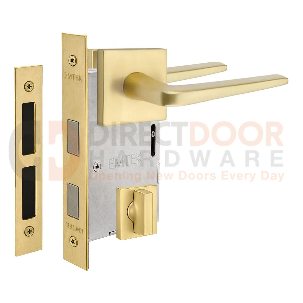 Emtek Athena Interior Mortise Lever with Square Rosette