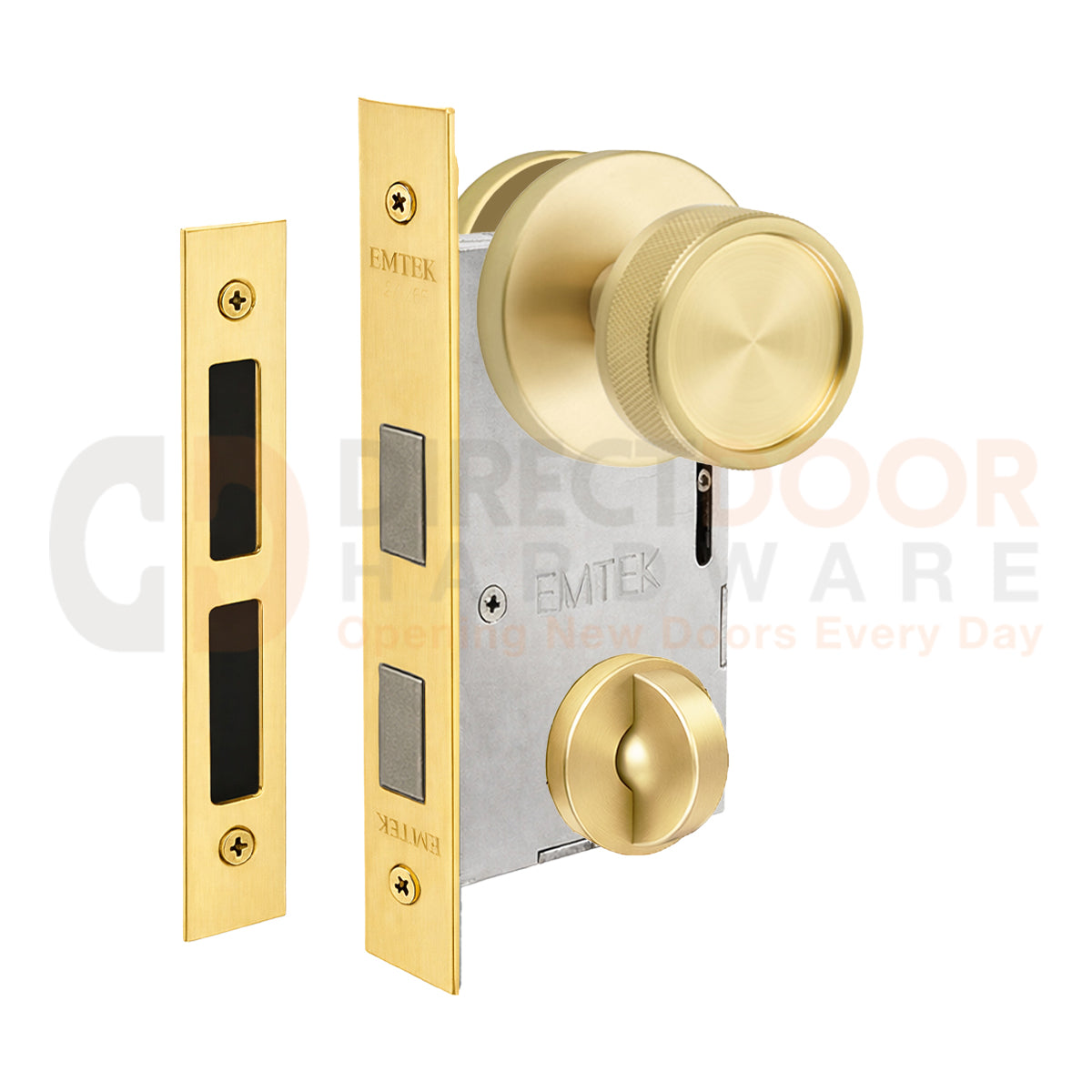 Emtek Conical Knurled Interior Mortise Knob with Disk Rosette