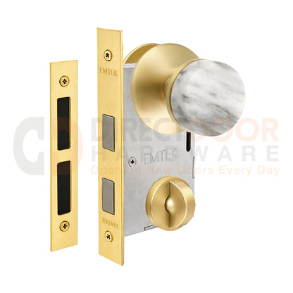 Emtek Conical Marble Interior Mortise Knob with Modern Rosette