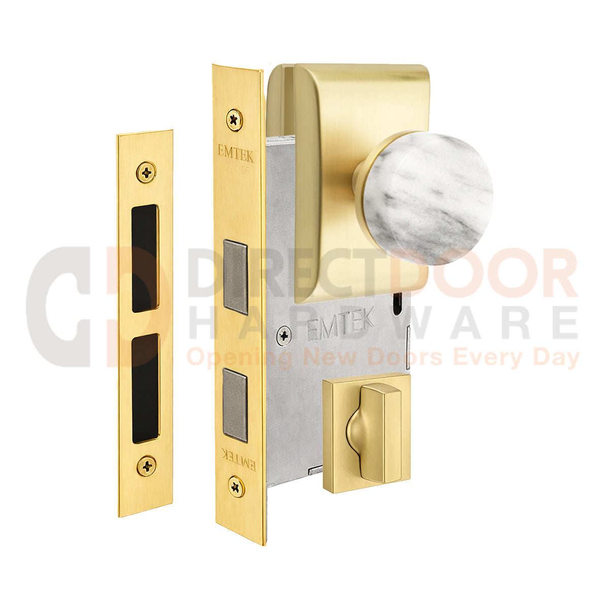 Emtek Conical Marble Interior Mortise Knob with Neos Rosette