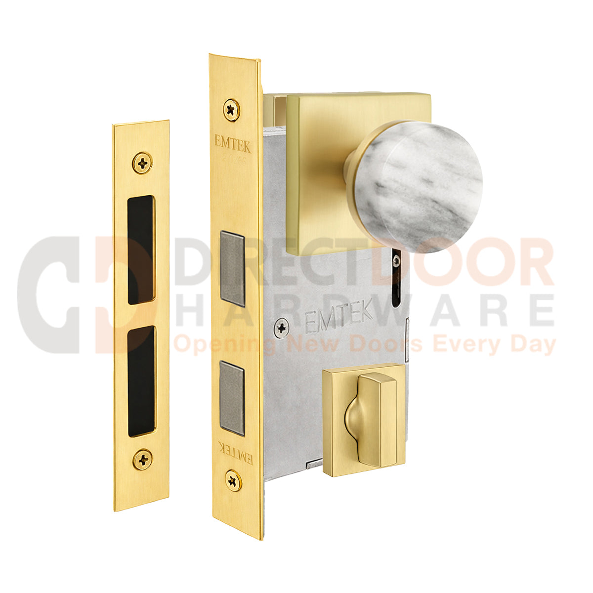 Emtek Conical Marble Interior Mortise Knob with Square Rosette