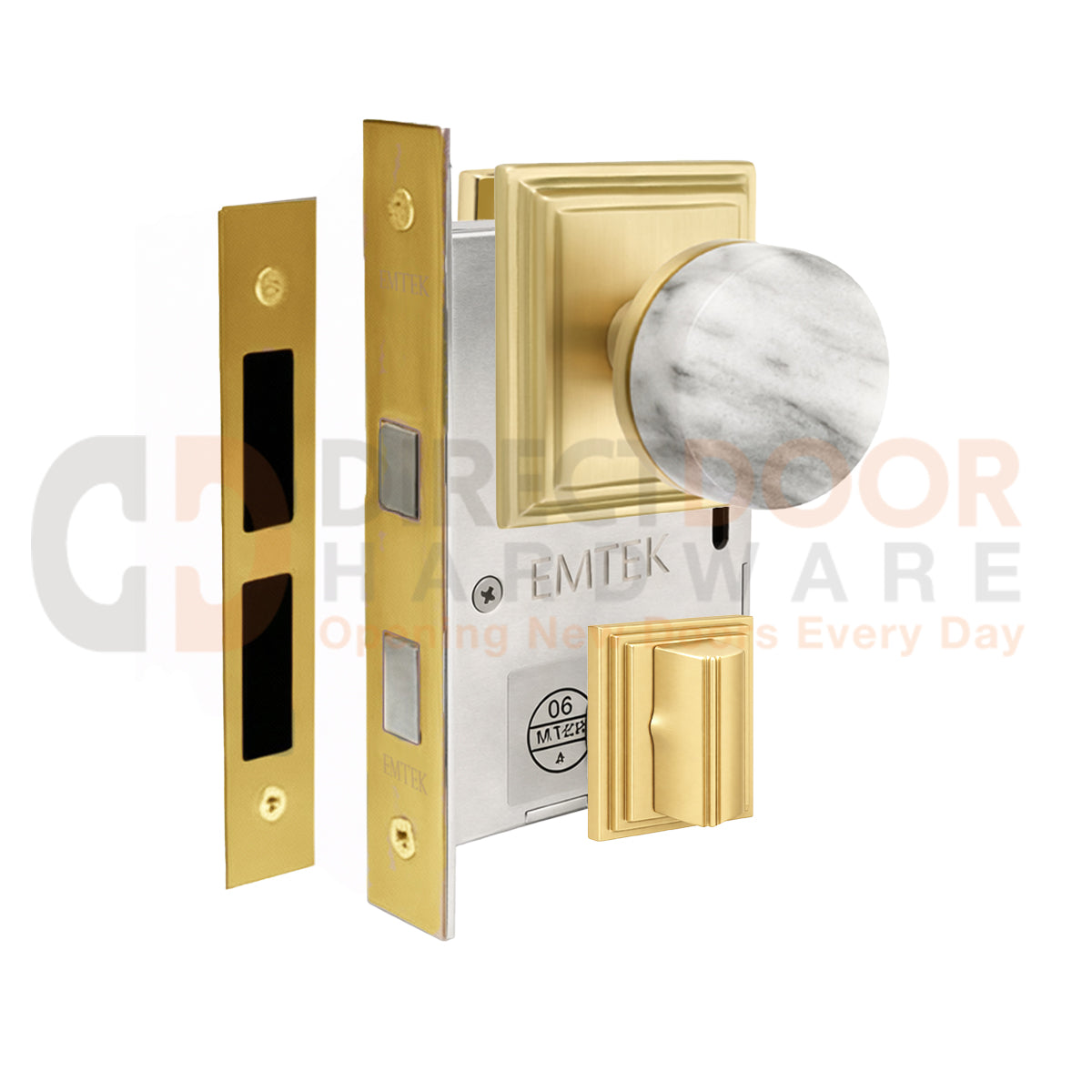 Emtek Conical Marble Interior Mortise Knob with Wilshire Rosette