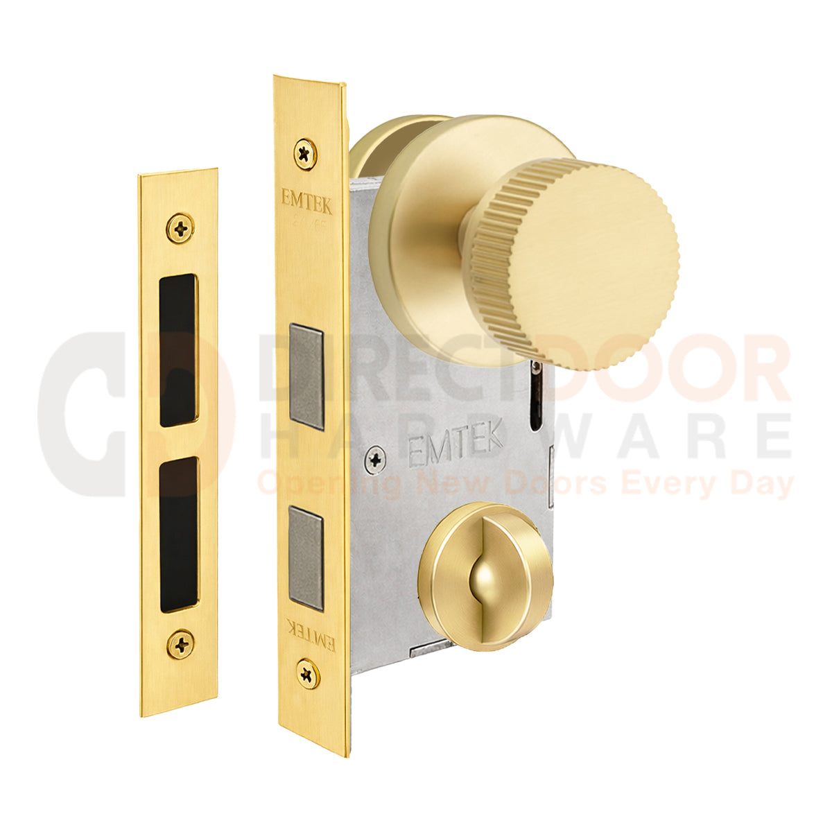 Emtek Conical Straight Knurled Interior Mortise Knob with Disk Rosette