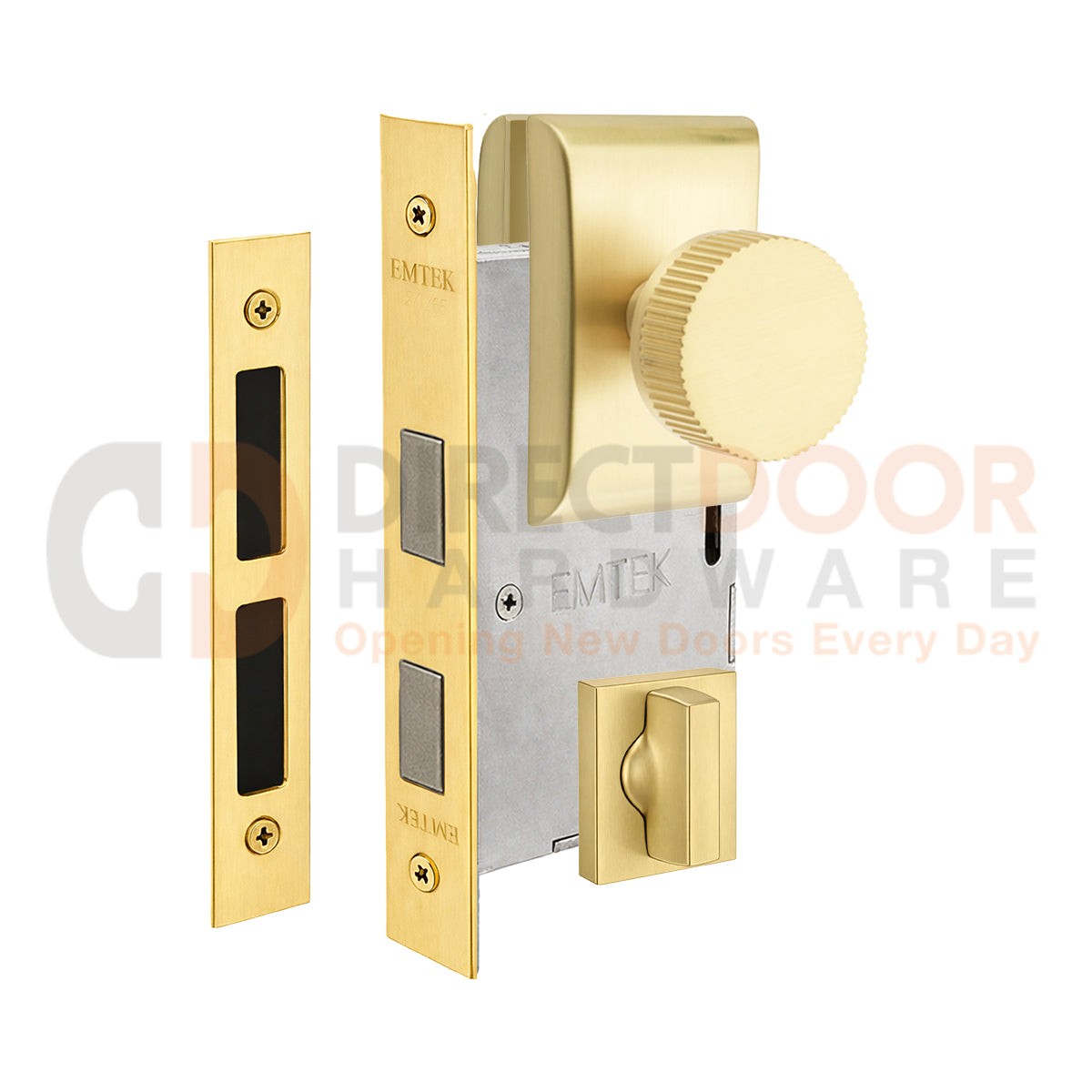 Emtek Conical Straight Knurled Interior Mortise Knob with Neos Rosette