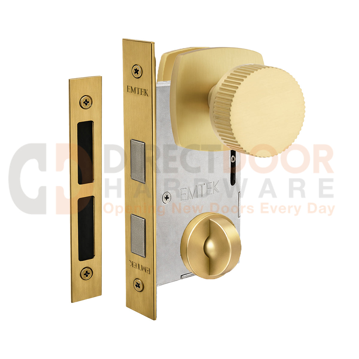Emtek Conical Straight Knurled Interior Mortise Lever with Urban Rosette