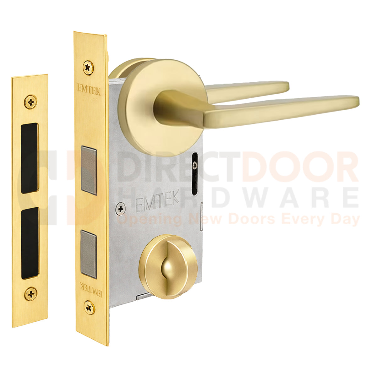 Emtek Hermes Interior Mortise Lever with Disk Rosette