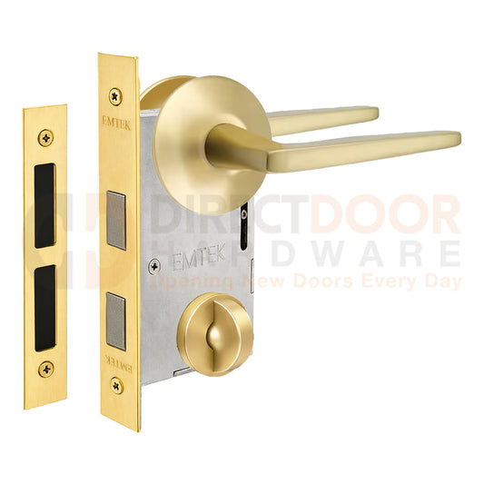 Emtek Hermes Interior Mortise Lever with Modern Rosette