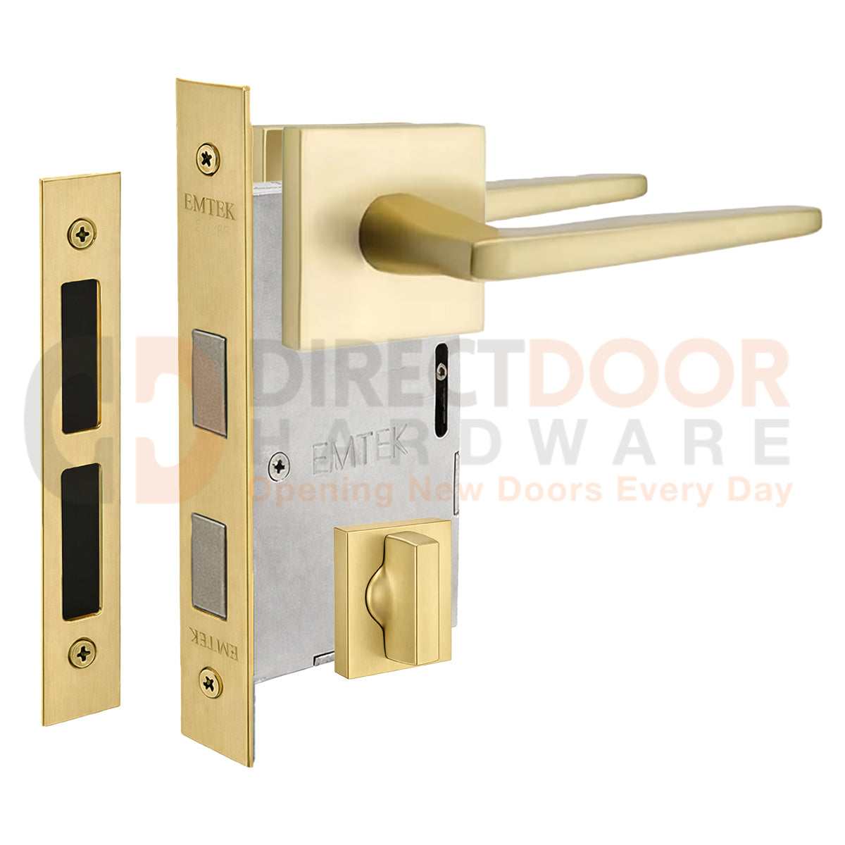 Emtek Hermes Interior Mortise Lever with Square Rosette