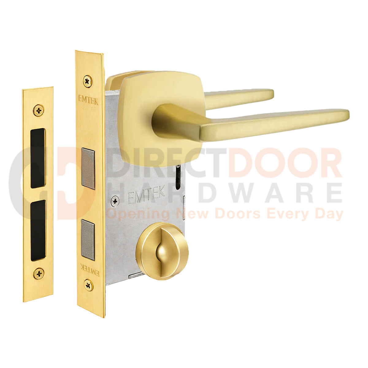Emtek Hermes Interior Mortise Lever with Urban Rosette