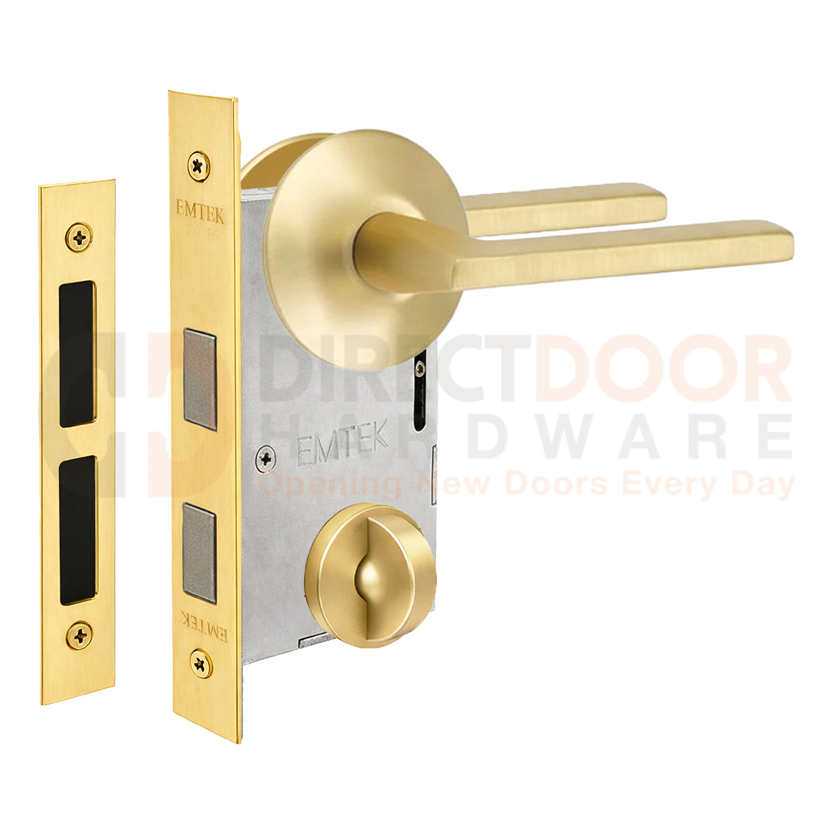 Emtek Helios Interior Mortise Lever with Modern Rosette