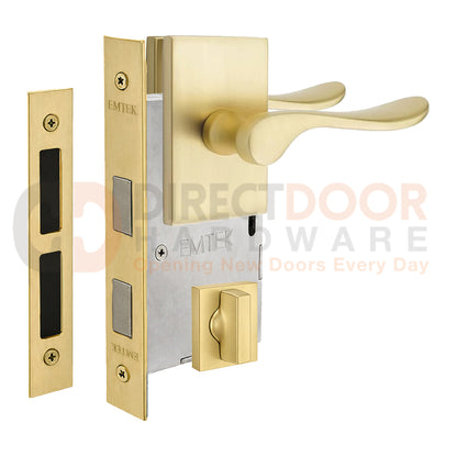 Emtek Luzern Interior Mortise Lever with Modern Rectangular Rosette