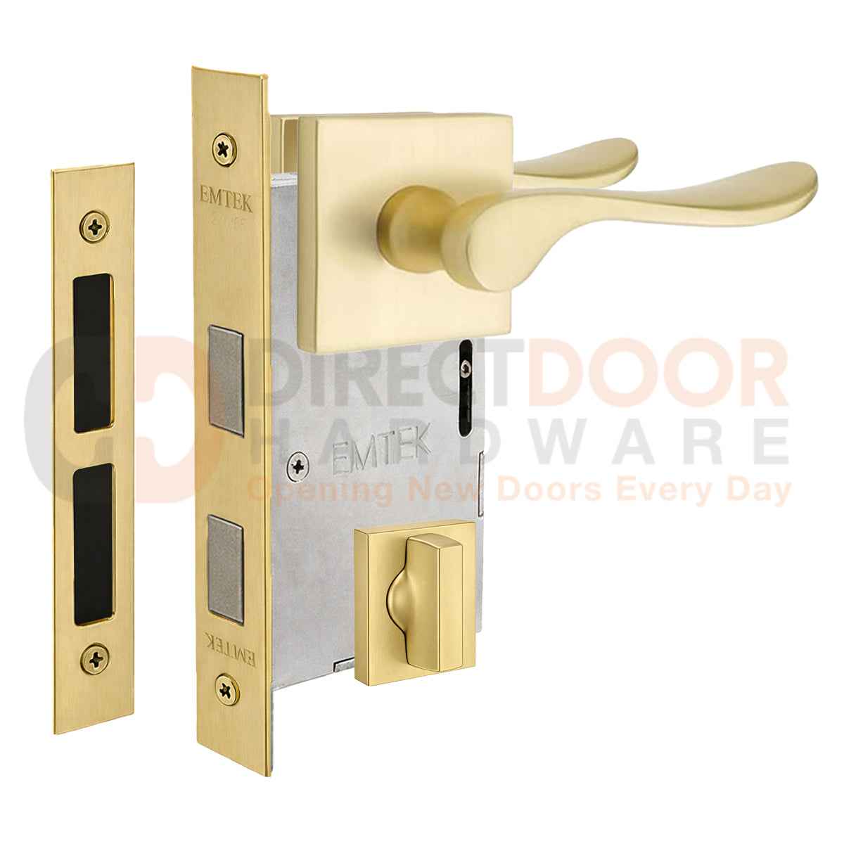 Emtek Luzern Interior Mortise Lever with Square Rosette