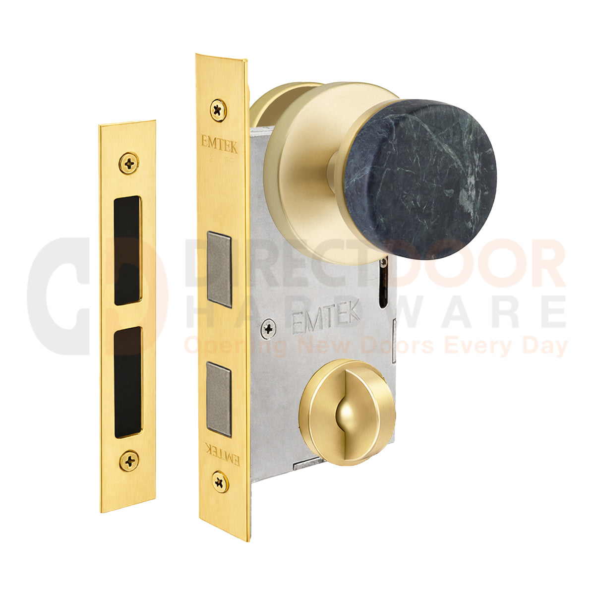 Emtek Green Marble Interior Mortise Knob with Disk Rosette