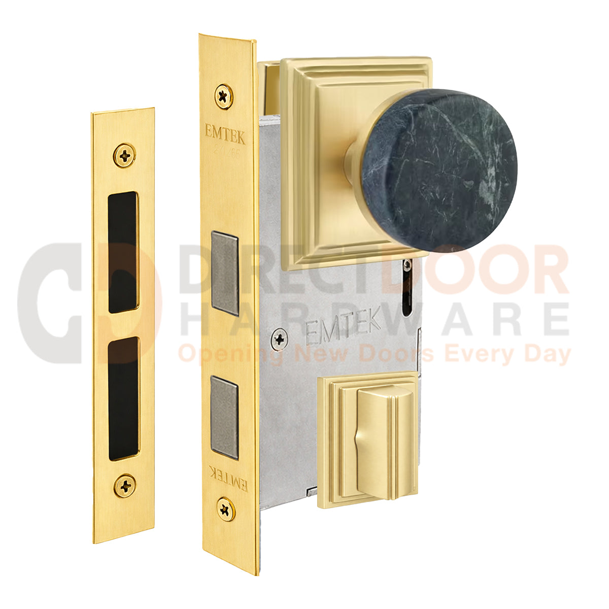 Emtek Green Marble Interior Mortise Knob with Wilshire Rosette