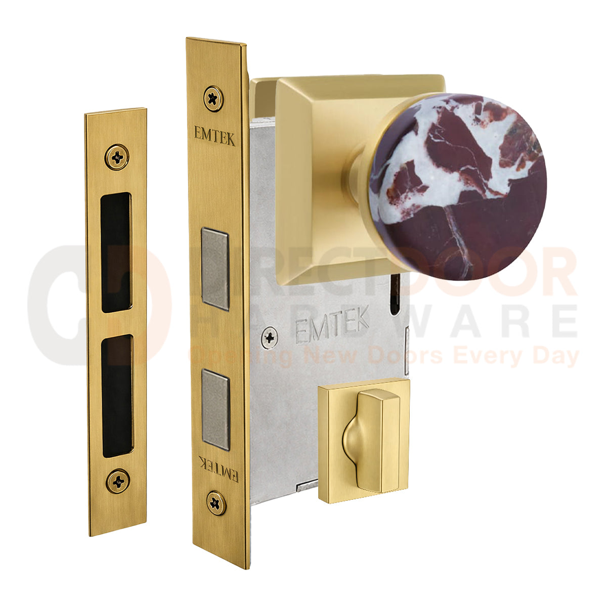 Emtek Rosso Levanto Interior Mortise Knob with Quincy Rosette
