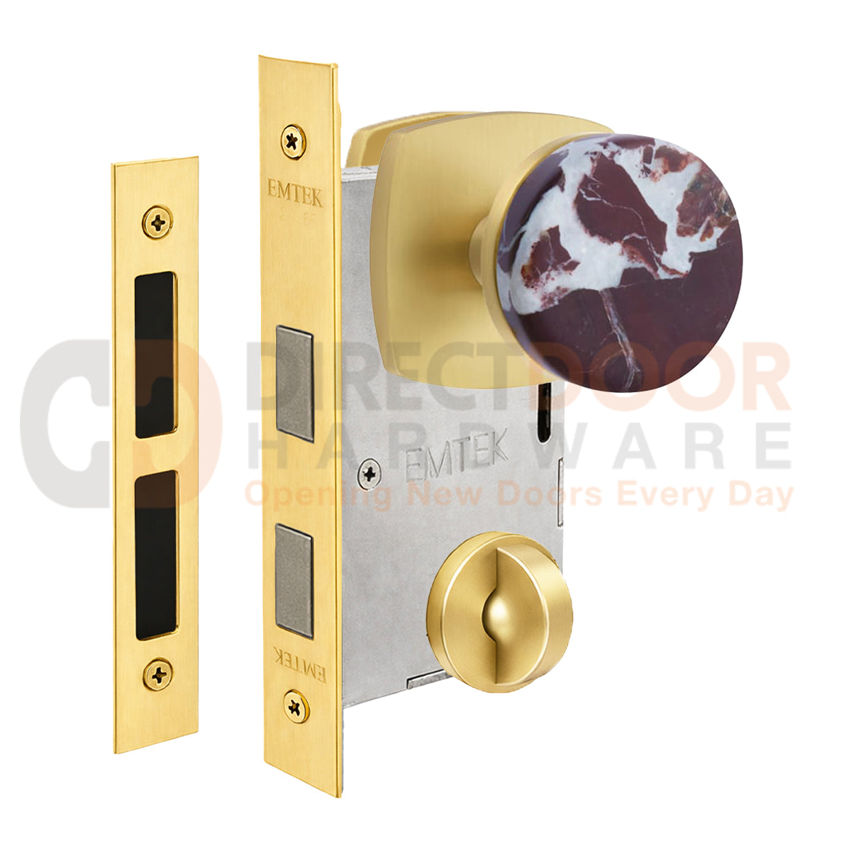 Emtek Rosso Levanto Interior Mortise Knob with Urban Rosette