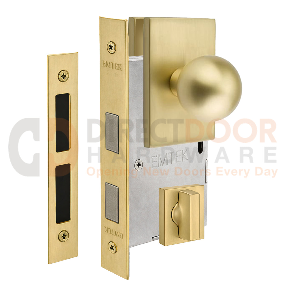 Emtek Orb Interior Mortise Knob with Modern Rectangular Rosette