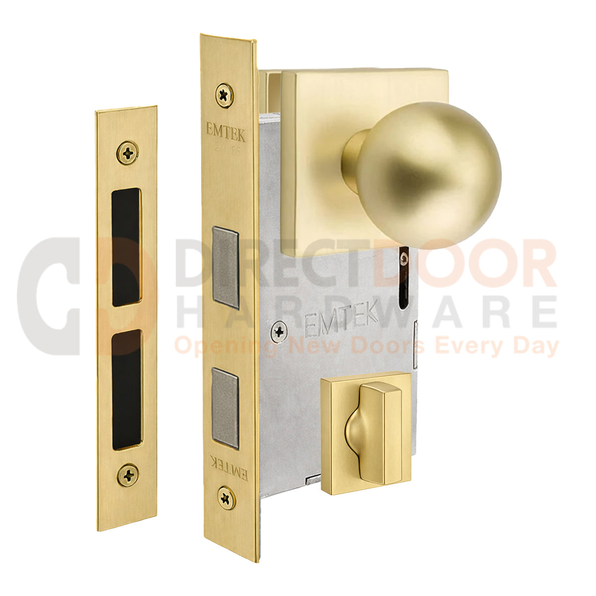 Emtek Orb Interior Mortise Knob with Square Rosette