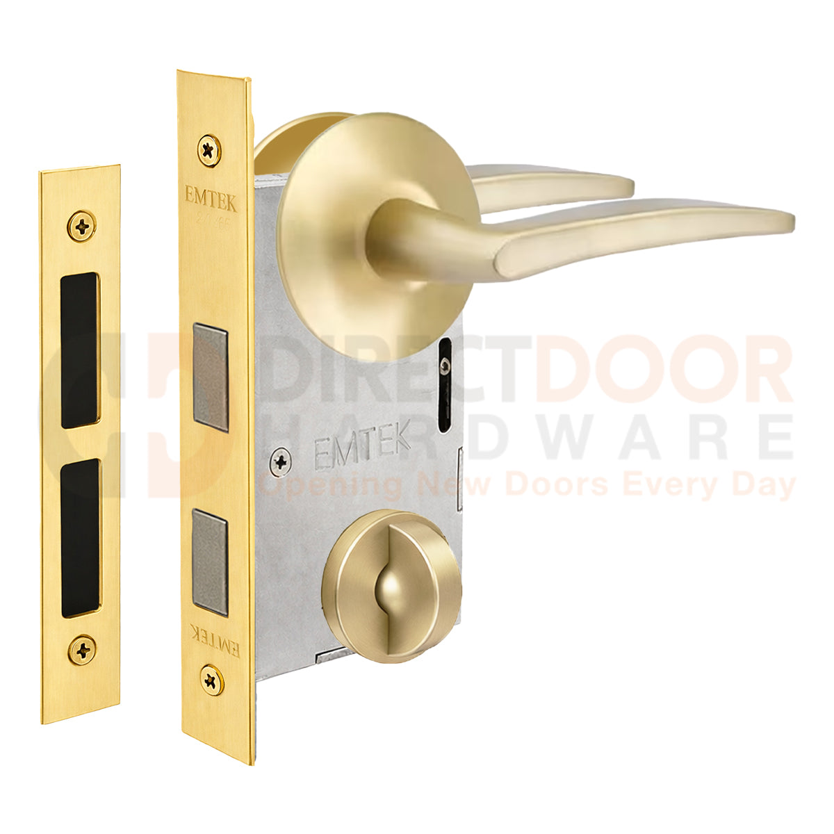 Emtek Poseidon Interior Mortise Lever with Modern Rosette