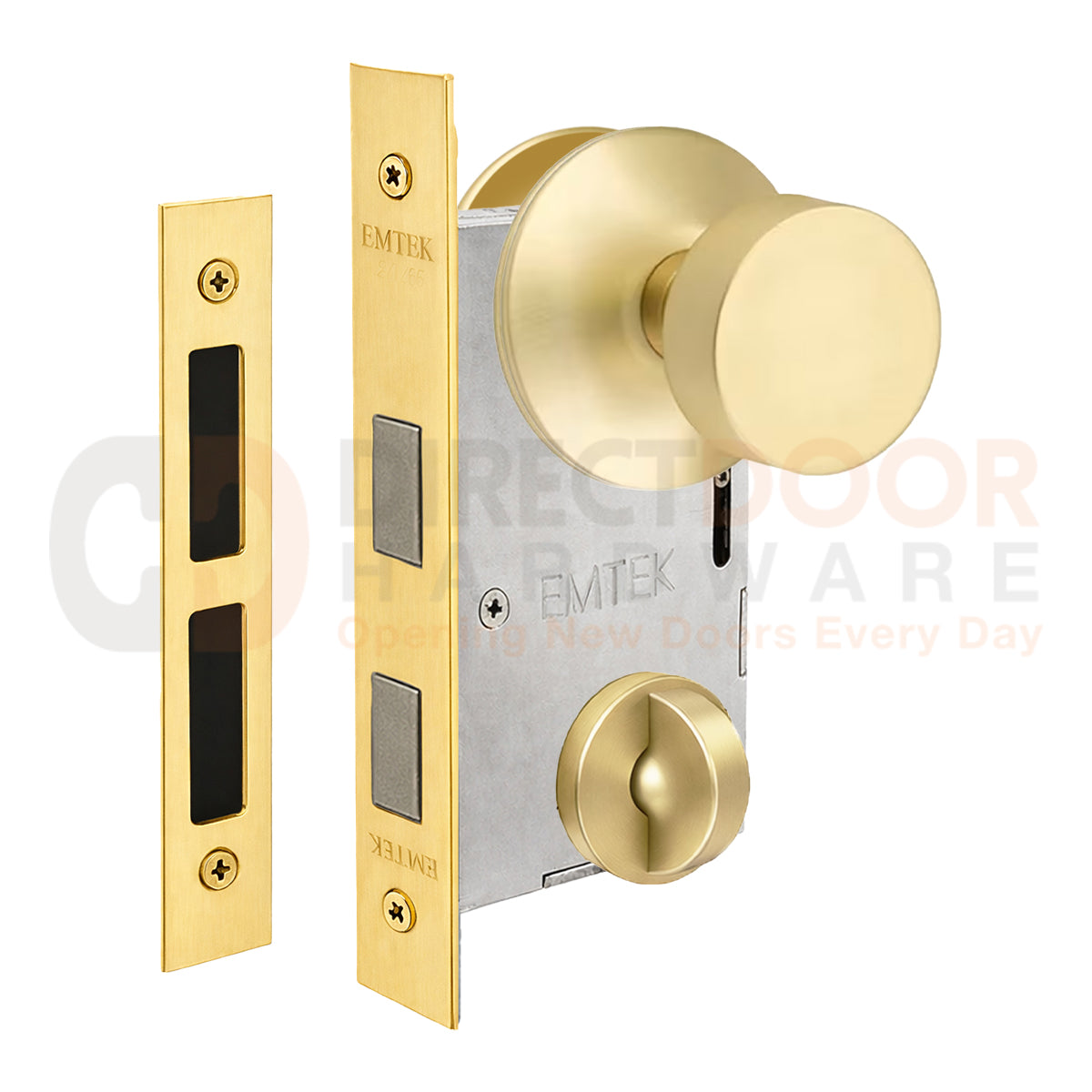 Emtek Round Interior Mortise Knob with Modern Rosette