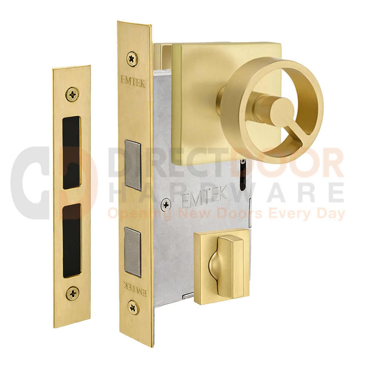 Emtek Spoke Interior Mortise Knob with Square Rosette