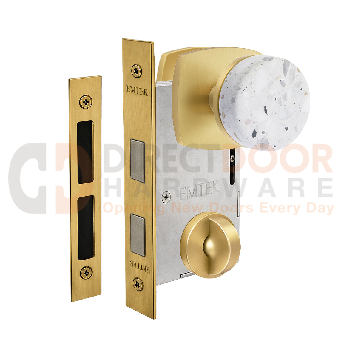 Emtek Light Terrazzo Interior Mortise Knob with Urban Rosette