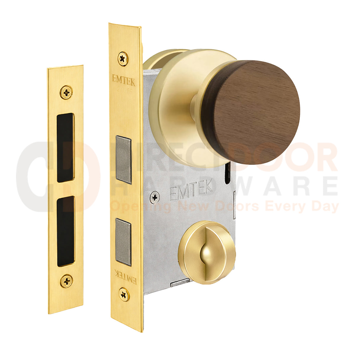 Emtek Walnut Interior Mortise Knob with Disk Rosette