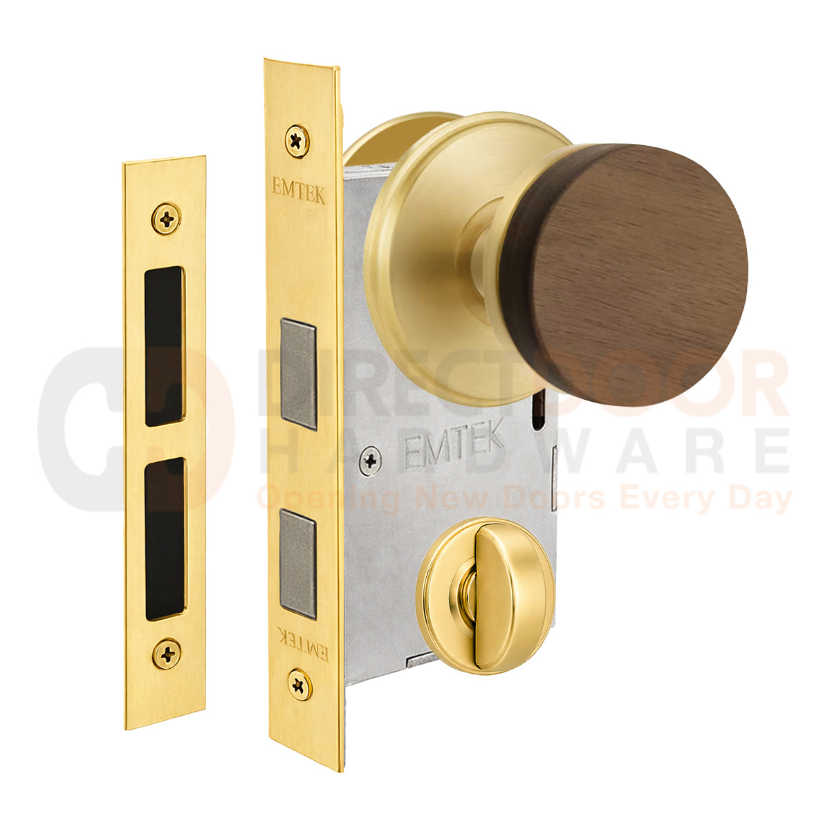 Emtek Walnut Interior Mortise Knob with Watford Rosette