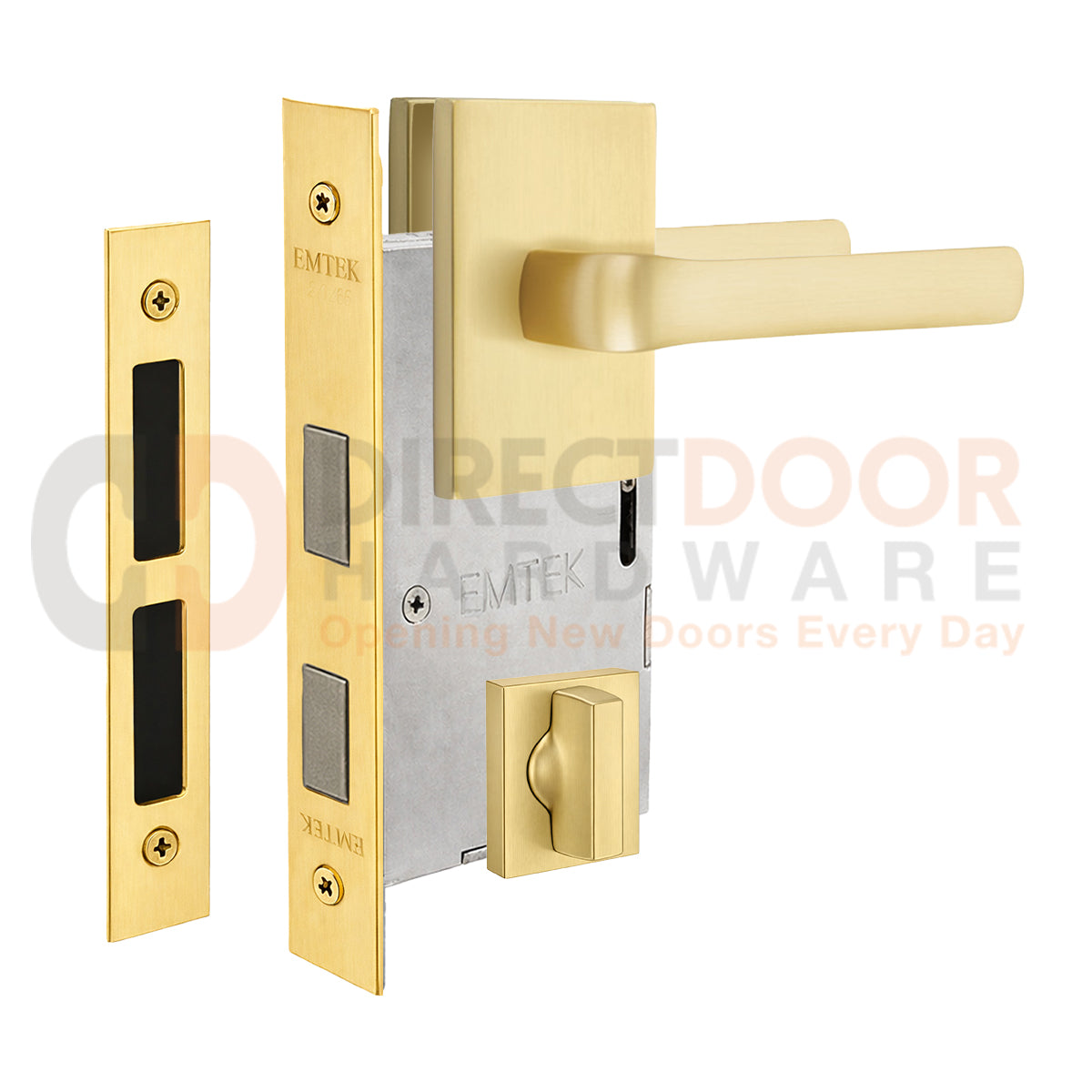 Emtek Spencer Interior Mortise Lever with Modern Rectangular Rosette