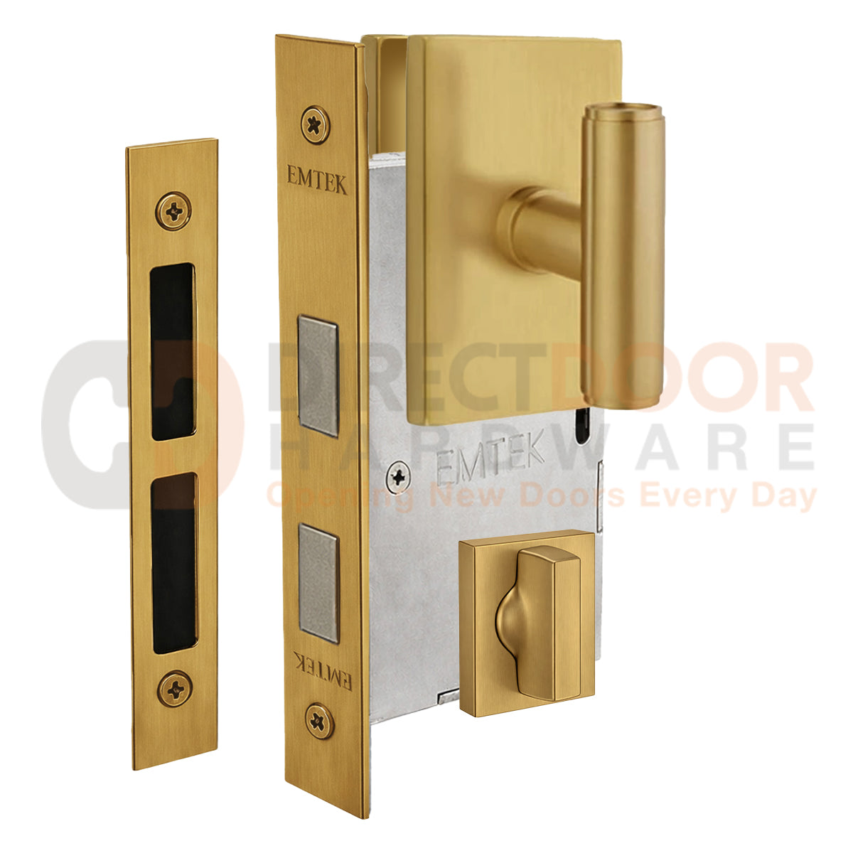Emtek Ace Interior Mortise Knob with Modern Rectangular Rosette