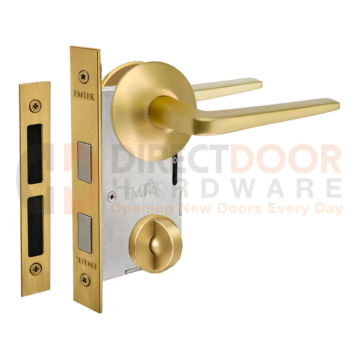 Emtek Athena Interior Mortise Lever with Modern Rosette
