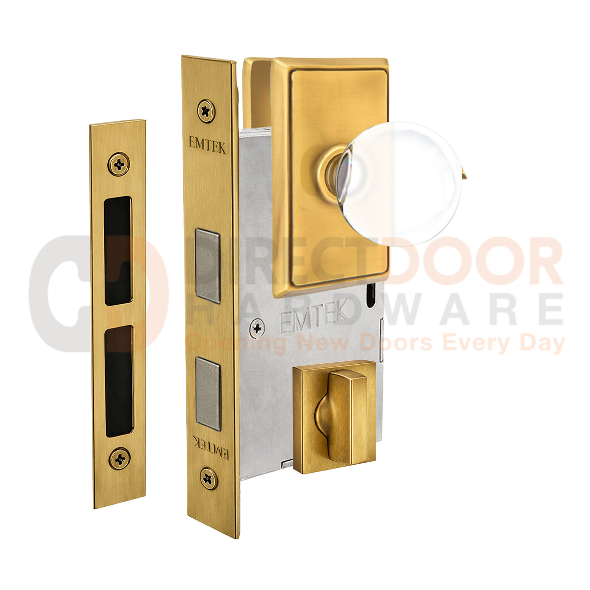 Emtek Bristol Interior Mortise Knob with Rectangular Rosette