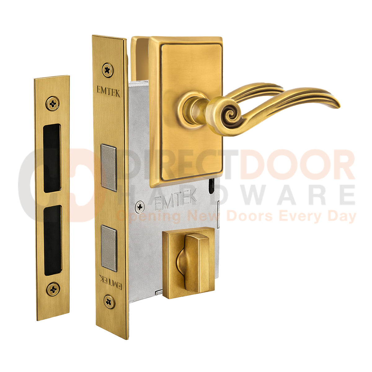 Emtek Elan Interior Mortise Lever with Rectangular Rosette