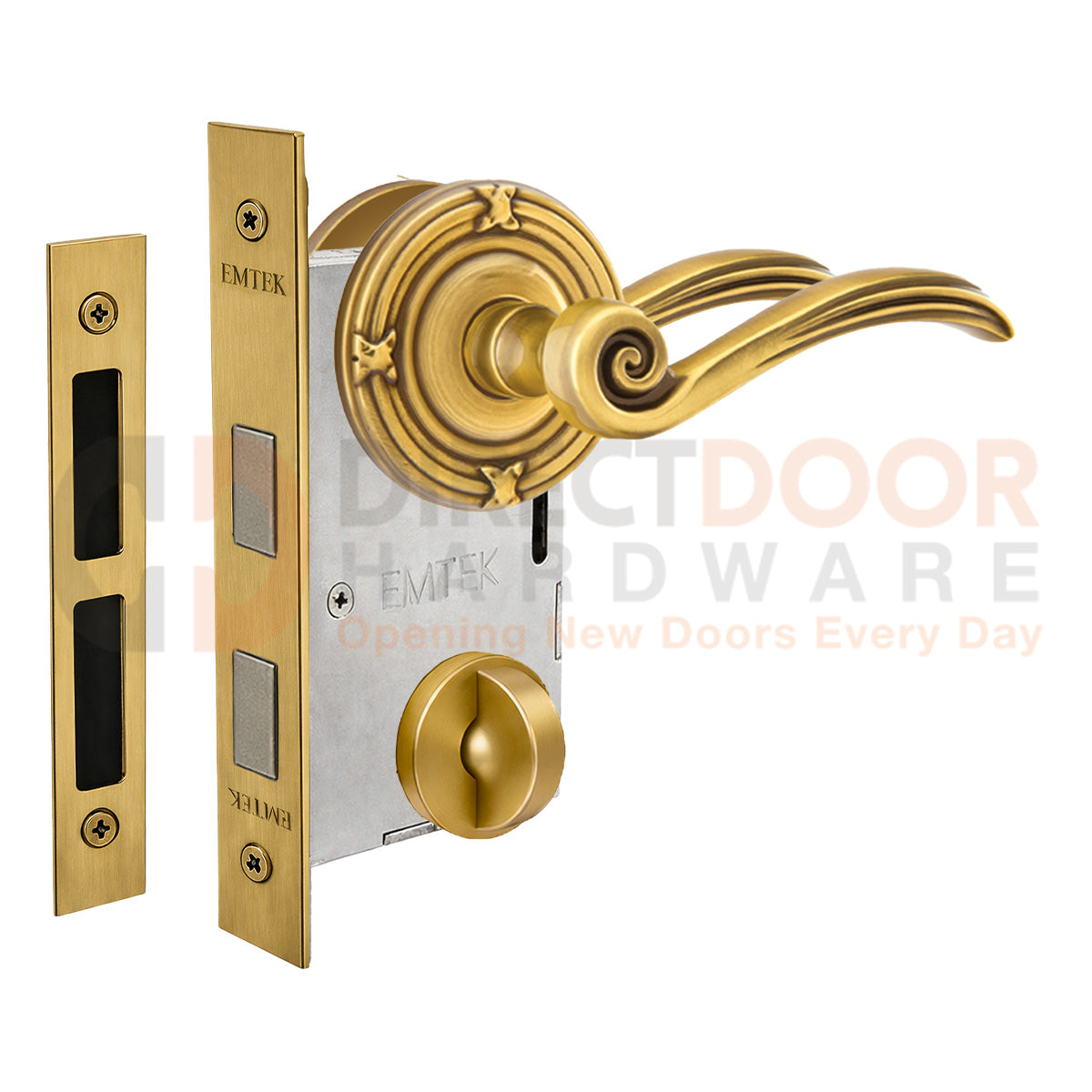 Emtek Elan Interior Mortise Lever with Ribbon & Reed Rosette
