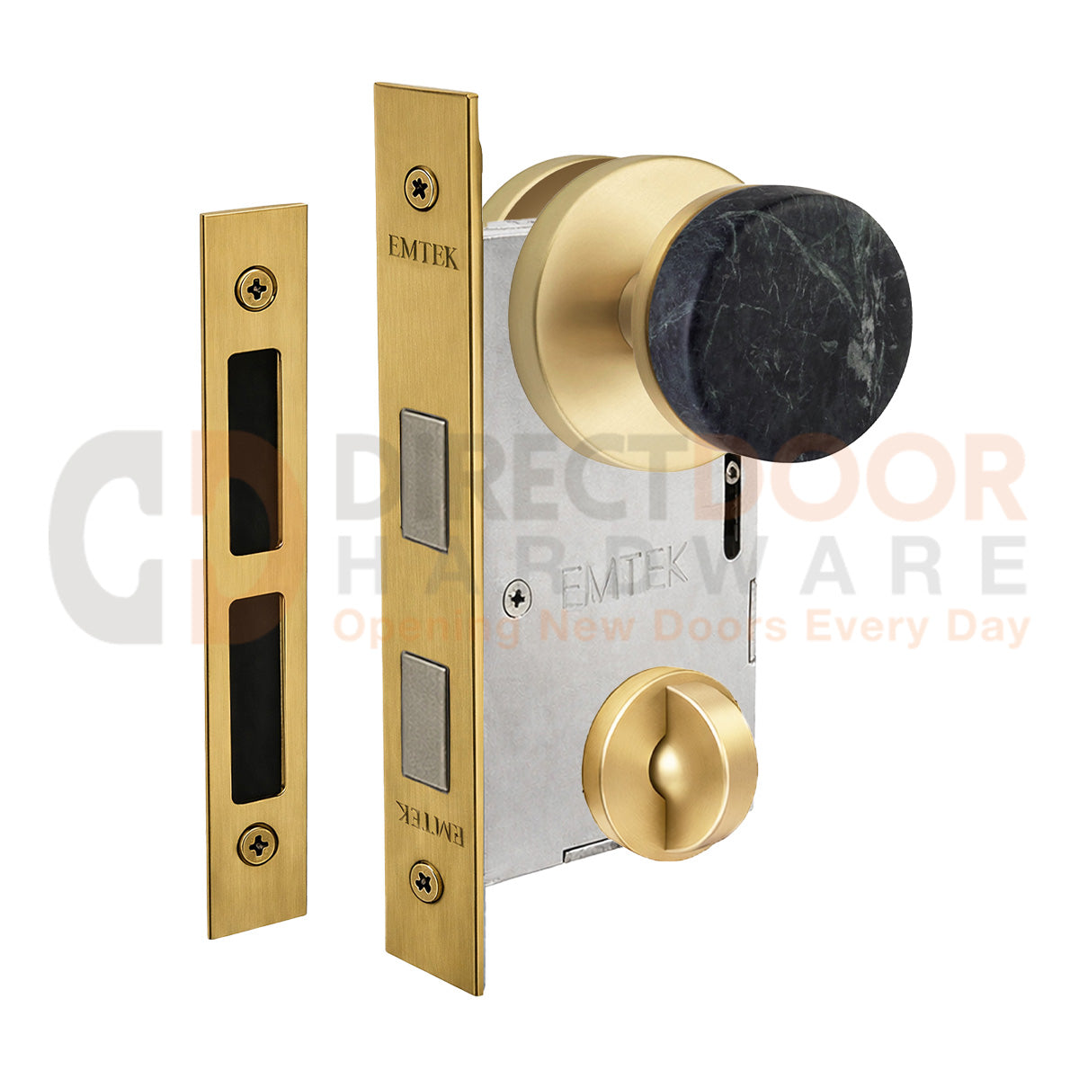 Emtek Green Marble Interior Mortise Knob with Disk Rosette