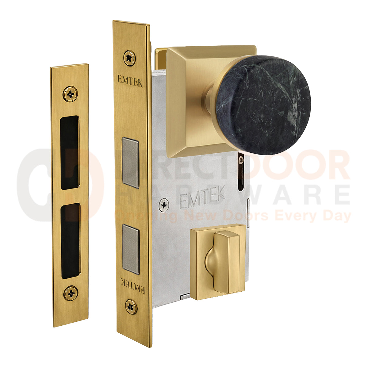 Emtek Green Marble Interior Mortise Knob with Quincy Rosette