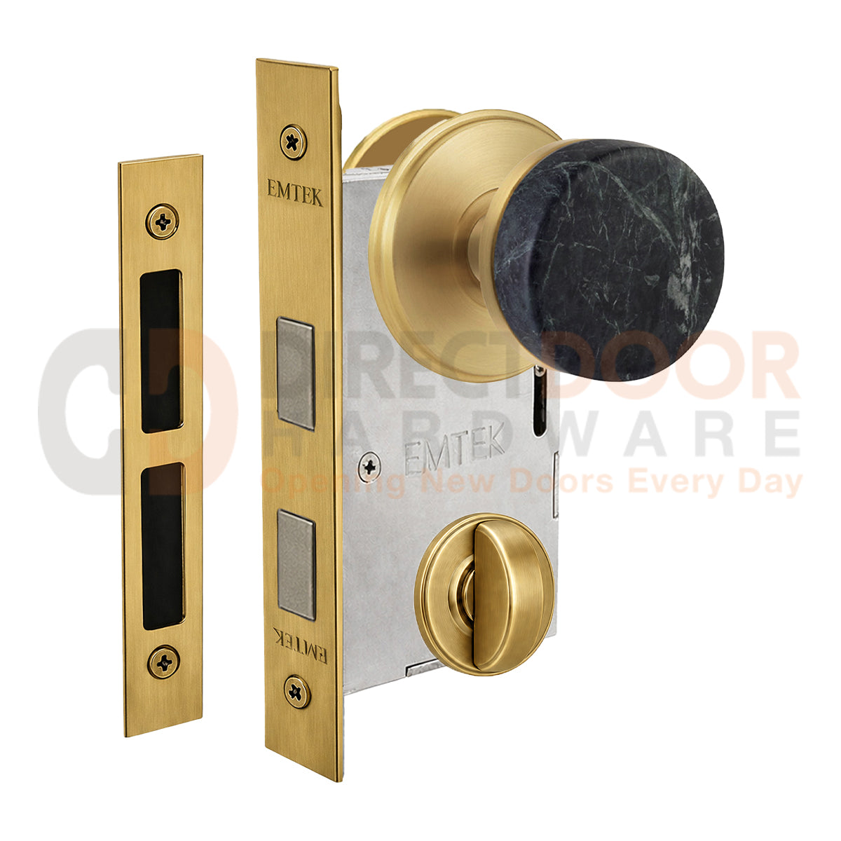 Emtek Green Marble Interior Mortise Knob with Watford Rosette