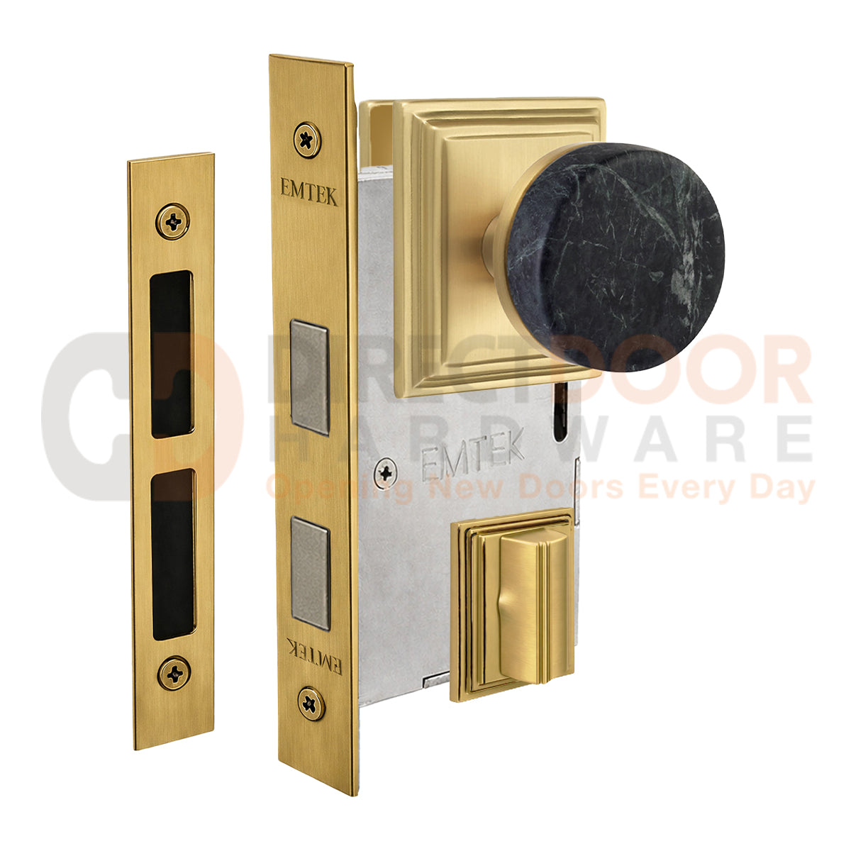 Emtek Green Marble Interior Mortise Knob with Wilshire Rosette
